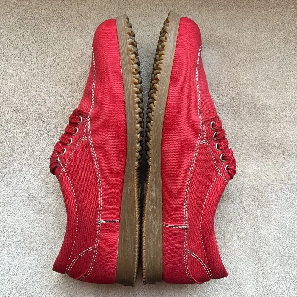 Hogan by Tod’s Bright Red Canvas Lace Up Sneaker Casual Shoes Men’s UK 9.5 US 11